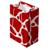 Patroon rode en witte Giraffe Medium Cadeauzakje (Voorkant Gekanteld)