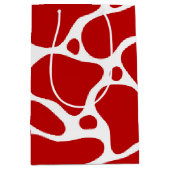 Patroon rode en witte Giraffe Medium Cadeauzakje (Voorkant)