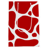 Patroon rode en witte Giraffe Medium Cadeauzakje (Achterkant)