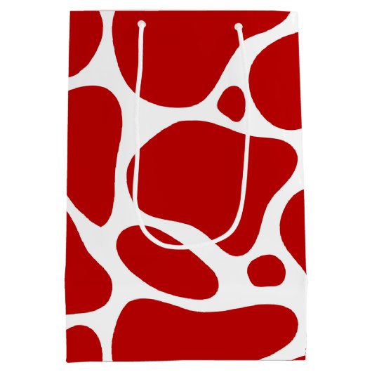 Patroon rode en witte Giraffe Medium Cadeauzakje (Achterkant)