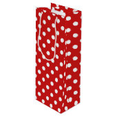 Patroon rode en witte poka wijn cadeautas (Voorkant Gekanteld)