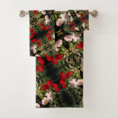 Patroon rode en witte Rozen Bad Handdoek (Insitu)