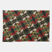 Patroon rode en witte Rozen Theedoek (Horizontaal)