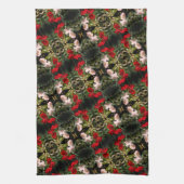 Patroon rode en witte Rozen Theedoek (Verticaal)