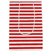 Patroon rode en witte streep medium cadeauzakje (Achterkant)