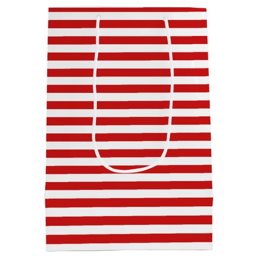 Patroon rode en witte streep medium cadeauzakje (Achterkant)