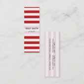 Patroon rode en witte streep mini visitekaartje (Voorkant / Achterkant)