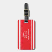 Patroon rode en witte strepen bagagelabel (Voorkant verticaal)
