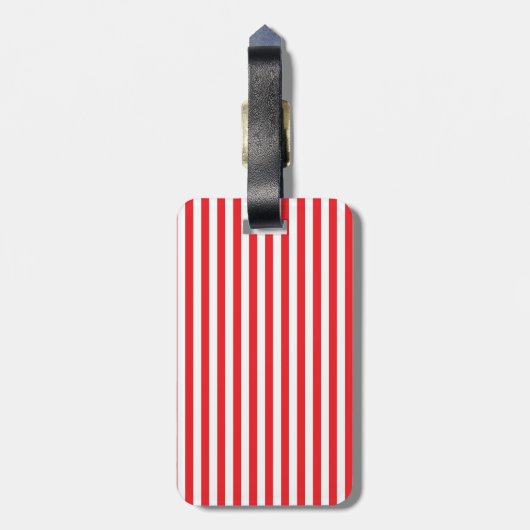 Patroon rode en witte strepen bagagelabel (Achterkant verticaal)