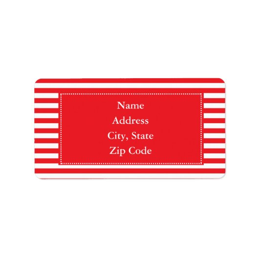 Patroon rode en witte strepen etiket (Voorkant)