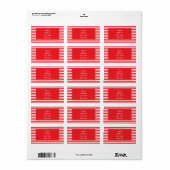 Patroon rode en witte strepen etiket (Full Sheet)