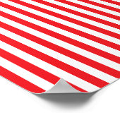 Patroon rode en witte strepen poster (Hoek)