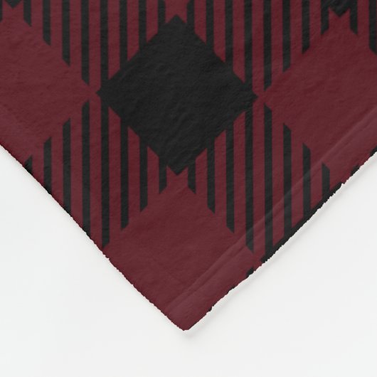 Patroon rode en zwarte buffelplaat fleece deken (Hoek)
