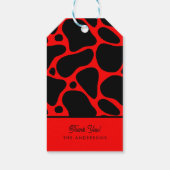 Patroon rode en zwarte Giraffe Cadeaulabel (Achterkant)