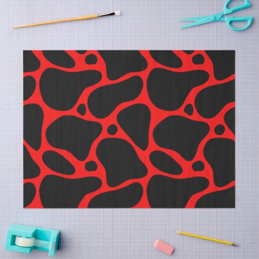 Patroon rode en zwarte Giraffe Tissuepapier (Craft)