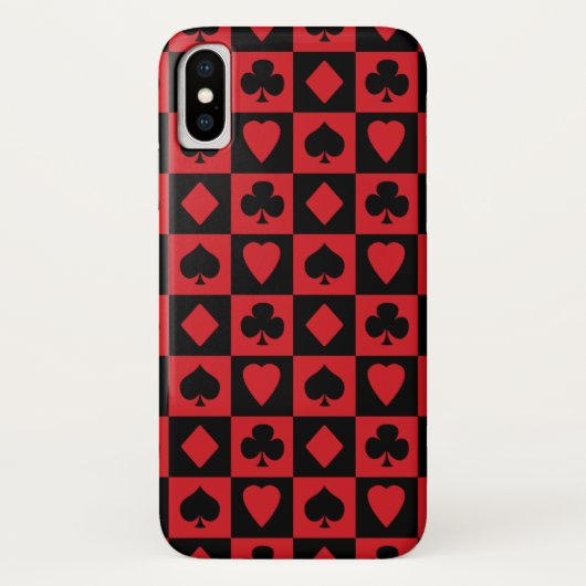 Patroon rode en zwarte-kaartsleuven Case-Mate iPhone case (Achterkant)