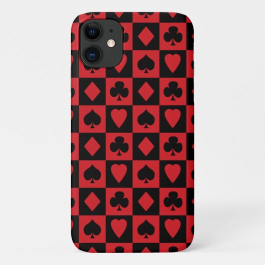 Patroon rode en zwarte-kaartsleuven Case-Mate iPhone case (Achterkant)