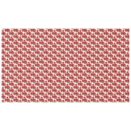 Patroon rode en zwarte oosterse papavers op wit tafelkleed (Voorkant (Horizontaal))