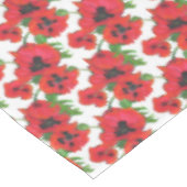 Patroon rode en zwarte oosterse papavers op wit tafelkleed (Gekanteld)
