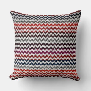 Patroon rode grijze Chevron Stripes Kussen