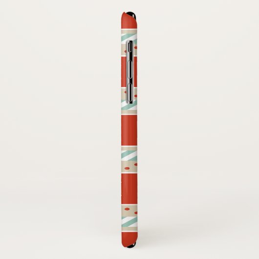 Patroon rode Mint Stripes Snowflakes Case-Mate iPhone Case (Achterkant/links)