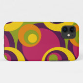 Patroon rode Paarse Oranje gele Retrocirkels Case-Mate iPhone Case (Achterkant (horizontaal))