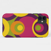 Patroon rode Paarse Oranje gele Retrocirkels Case-Mate iPhone Case (Achterkant (horizontaal))
