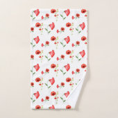  patroon rode papavers bad handdoek (Handdoek)