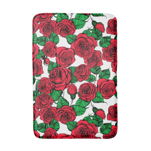 patroon rode rozen badmat (Voorkant Verticaal)