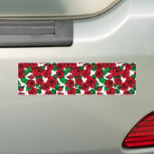 patroon rode rozen bumpersticker (Op auto)