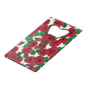 patroon rode rozen creditkaart flessenopener (Achterkant Gekanteld)