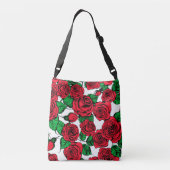 patroon rode rozen crossbody tas (Achterkant)