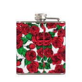 patroon rode rozen heupfles (Achterkant)