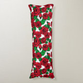 patroon rode rozen lichaamskussen (Voorkant Verticaal)