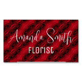 patroon rode rozen magnetisch visitekaartje (Voorkant)