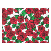 patroon rode rozen tafelkleed (Voorkant (Horizontaal))