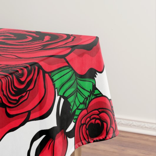 patroon rode rozen tafelkleed (Voorbeeld)