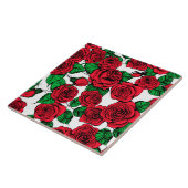 patroon rode rozen tegeltje (Zijkant)