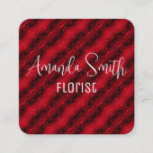 patroon rode rozen vierkante visitekaartje (Voorkant)