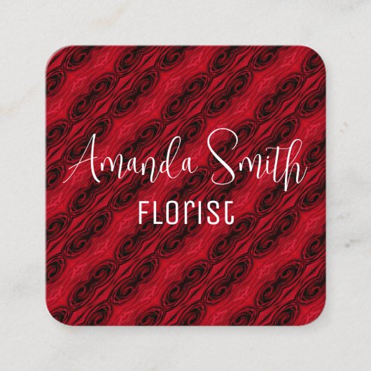 patroon rode rozen vierkante visitekaartje (Voorkant)