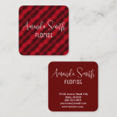 patroon rode rozen vierkante visitekaartje (Voorkant / Achterkant)