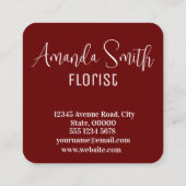 patroon rode rozen vierkante visitekaartje (Achterkant)