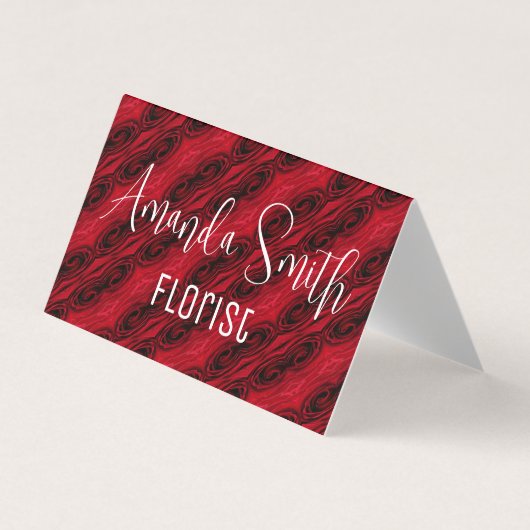patroon rode rozen visitekaartje (Voorkant)