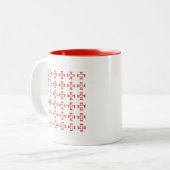 patroon Rode Templar Tweekleurige Koffiemok (Voorkant links)
