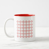 patroon Rode Templar Tweekleurige Koffiemok (Links)