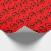 Patroon rode vragen cadeaupapier (Hoek)