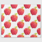Patroon rode Waterverf Apple Cadeaupapier (Vlak)