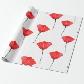 Patroon rode Waterverf Cadeaupapier (Uitgerold)