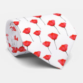 Patroon rode Waterverf Stropdas (Opgerold)