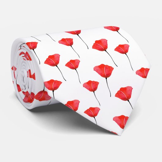 Patroon rode Waterverf Stropdas (Opgerold)